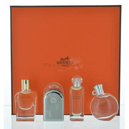 hermes 4 pc perfume mini gift set|hermes miniature perfume gift set.